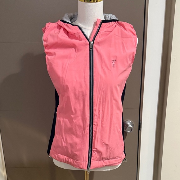 Golfino Jackets & Blazers - Women's Pink Lightly Quilted Hooded Vest
